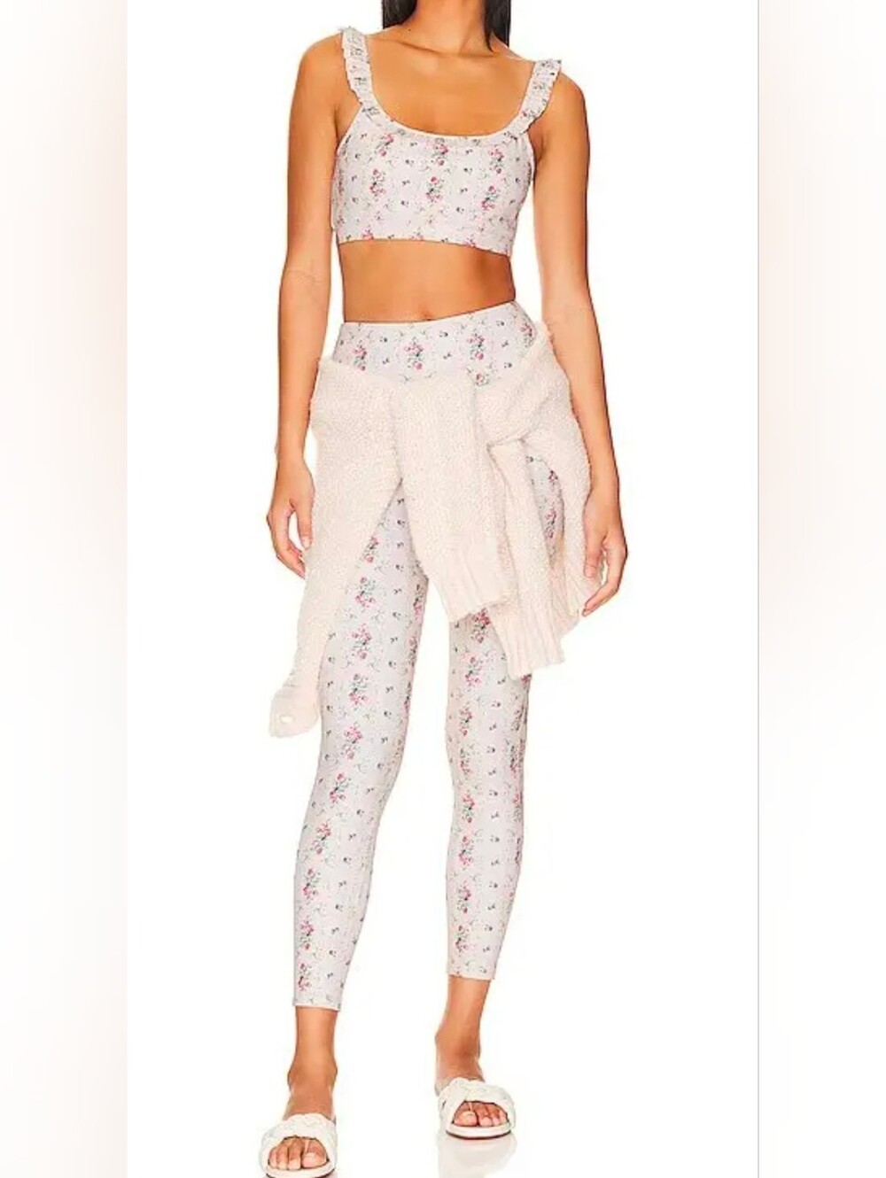 LoveShackFancy Palmira Bra & Jutta Legging Set Graham Cracker - Picture 2 of 7